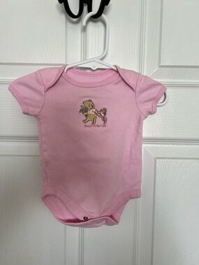 Disney Pink 'Best Friends' Baby One-Piece Bodysuit Y2K or almost vintage